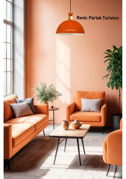 Parlak Turuncu Metal Avize, Tekli Sarkıt, Salon ve Mutfak Aydınlatması fiyatları
