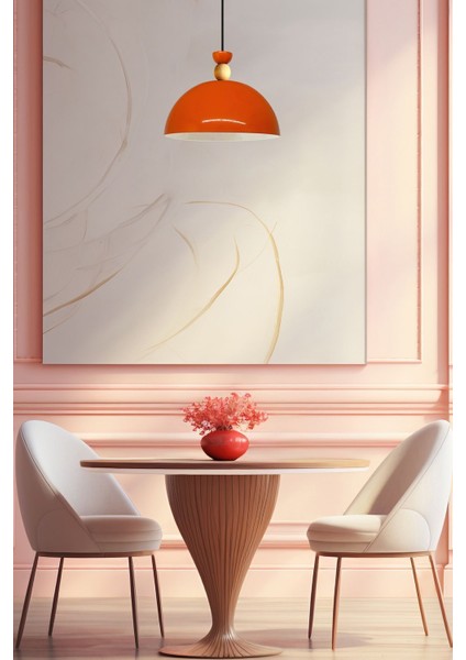 Parlak Turuncu Metal Avize, Tekli Sarkıt, Salon ve Mutfak Aydınlatması indirimleri