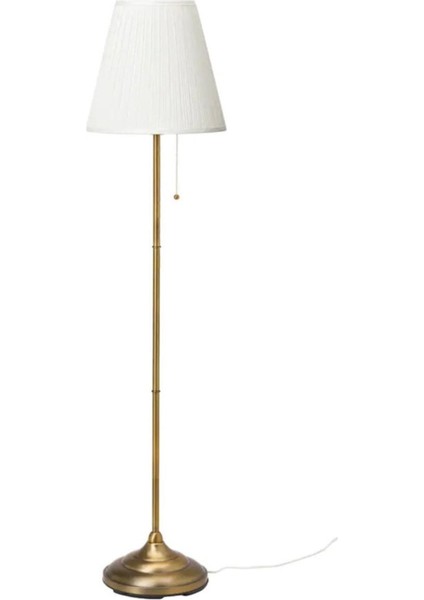 Şık metal yer lambası, altın renk, 155 cm yüksek, tek ayaklı modern tasarım