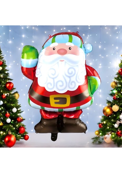 Noel Baba Şekil Folyo Balon Yılbaşı Folyo Balonu
