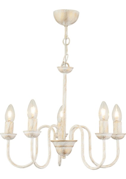 Modern 5'li metal sarkıt avize, beyaz tasarım, 55x70 cm, şık ve fonksiyonel aydınlatma modelleri