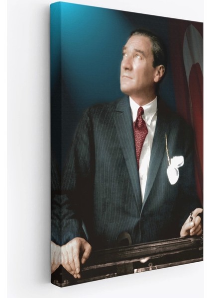 Teknoo- Atatürk Portre Tablosu Mustafa Kemal Atatürk Dikdörtgen Dekoratif Kanvas Tablo-Co-64