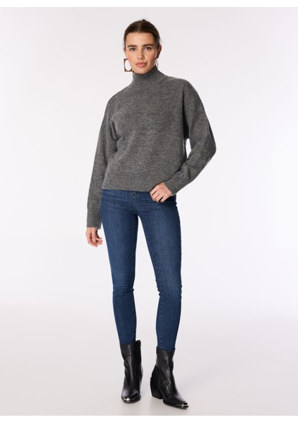 Yüksek Bel Dar Paça Skinny Fit Indigo Kadın Denim Pantolon Georgıa Super Skınny 7