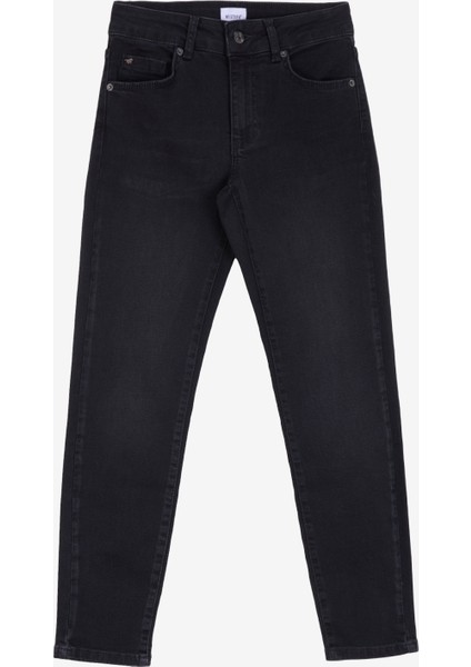 Yüksek Bel Dar Paça Slim Fit Antrasit Kadın Denim Pantolon Shelby Slım