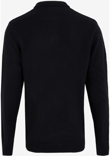 Polo Yaka Basic Düz Siyah Erkek Kazak PBF4WM-KZK 5031 fiyatları