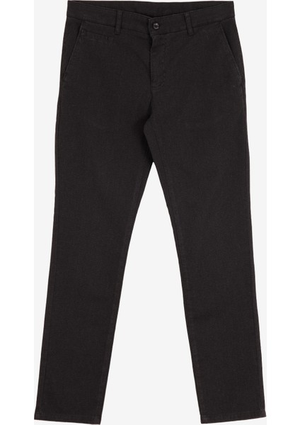 Normal Bel Dar Paça Slim Fit Siyah Erkek Pantolon BBFW24MPT024