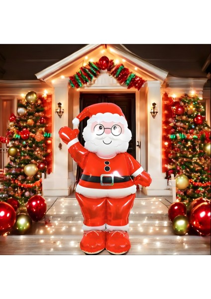 Büyük Kırmızı Ayaklı Noel Baba Yılbaşı Folyo Balonu