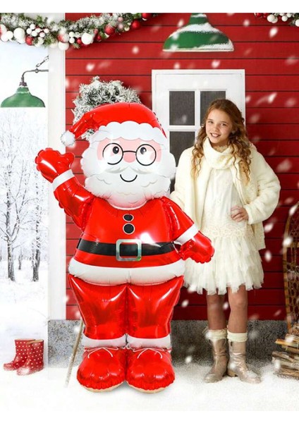Büyük Kırmızı Ayaklı Noel Baba Yılbaşı Folyo Balonu fiyatları