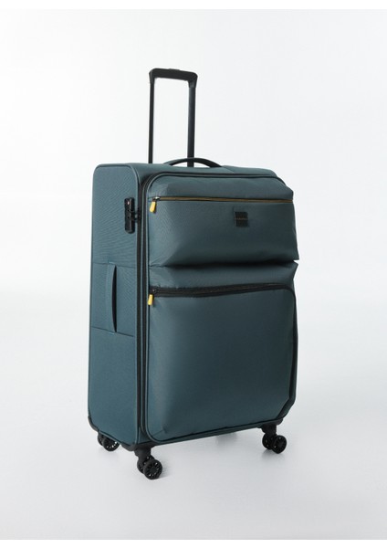 Petrol Çekçekli Kumaş Valiz 029 Büyük fiyatları