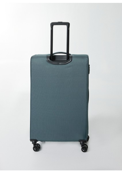 Petrol Çekçekli Kumaş Valiz 029 Büyük modelleri