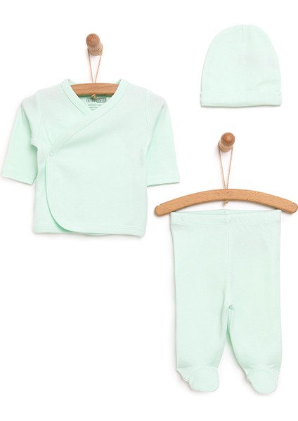 HelloBaby Yenidoğan Organik Zıbın-Şapka-Patikli Alt Unisex