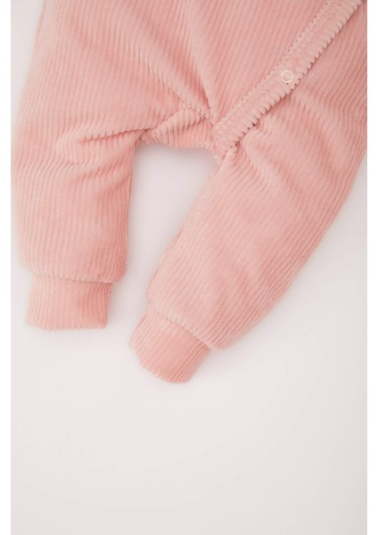 Kız Bebek Yenidoğan Uzun Kollu Kadife Tulum D6519A524WN