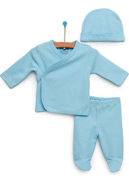 Yenidoğan Organik Zıbın-Şapka-Patikli Alt Unisex