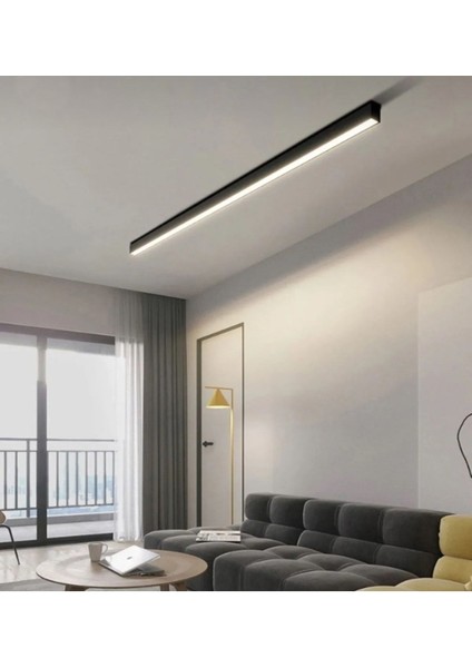 Tekno Trust Cata Marka 1. Sınıf Kalite Modern Lineer LED Tavana Sıfır LED Avize Gün Işığı Siyah Kasa 120 cm