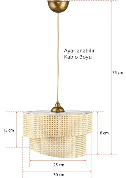 Tekno Trust Stare Hazeran Rattan Sarkıt Avize