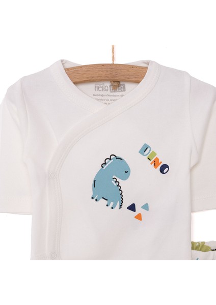 Dinazor Baskılı Yenidoğan Zıbın Body-Patikli Alt Unisex