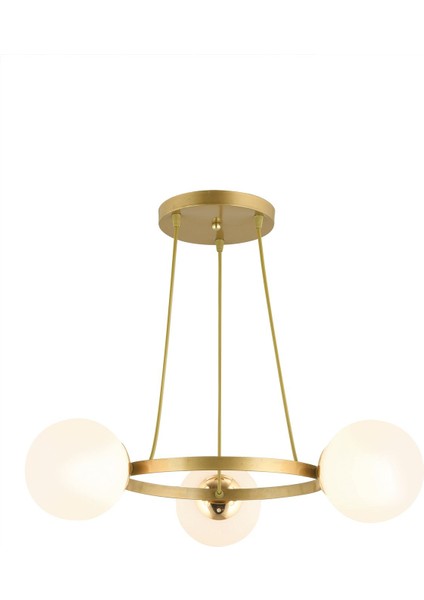 Modern 3'lü halka avize, metal ve cam detaylarıyla şık aydınlatma seçeneği fiyatları