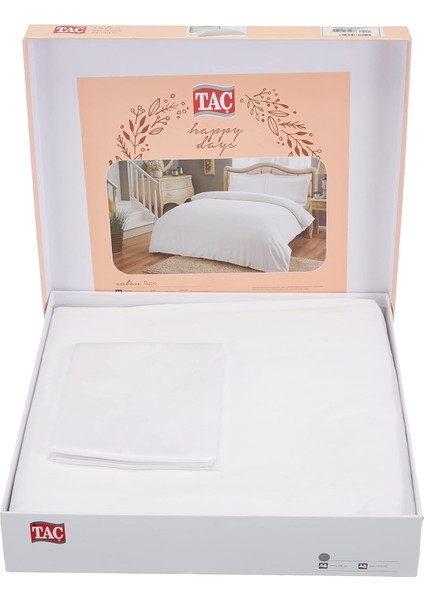 60179211 Basic Saten Nevresim Takımı, Çift Kişilik, Beyaz