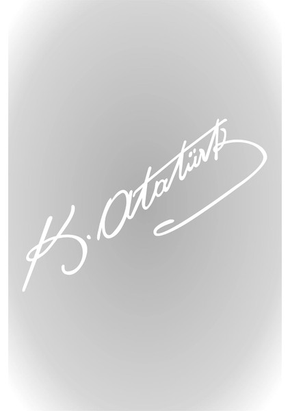 Atatürk Imza Sticker Araba, Oto Araç Sticker Beyaz 15 x 4 cm