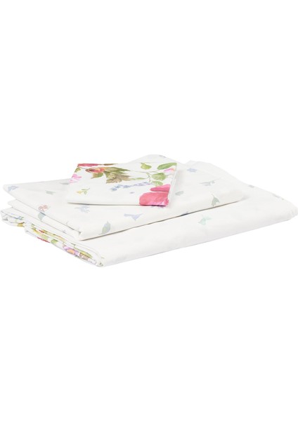 Sander Ranforce Çiçek DESENLI%100 Pamuk Nevresim Takımı, Kırmızı, Tek Kişilik