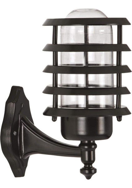 Bap-68150-Bsy Siyah Elektrostatik Toz Boyalı Dış Mekan Aydınlatma, E27, Aluminyum, Polikarbon/Akrilik Cam, 23cm