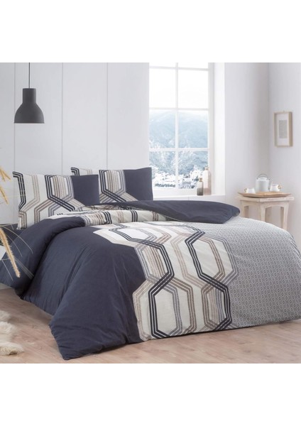 Vesper DESENLI Pamuk Nevresim Takımı, Kahve, Çift Kişilik