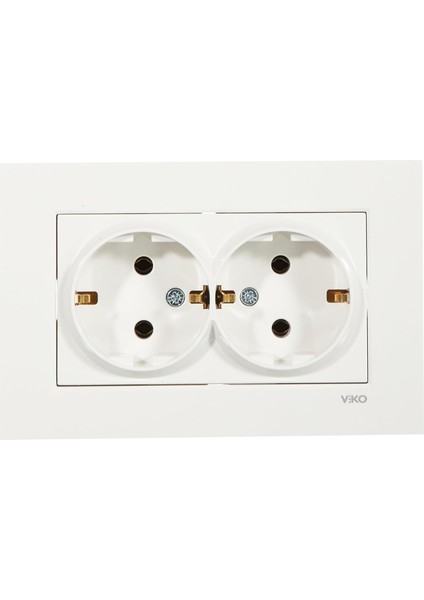Karre Beyaz Ikili Topraklı Priz