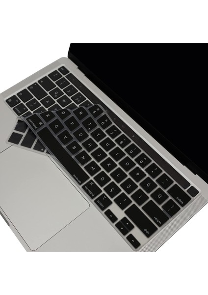 Macbook Pro Klavye Koruyucu 13INÇ M1-M2 (Us To Tr) Touchbarlı A2338 A2289 A2251 A2141 Uyumlu Siyah