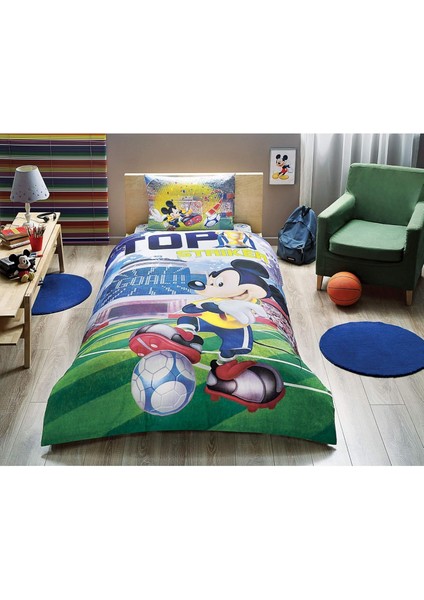 Lisanslı Disney Mickey Goal Nevresim Tek Kişilik Nevresim Takımı