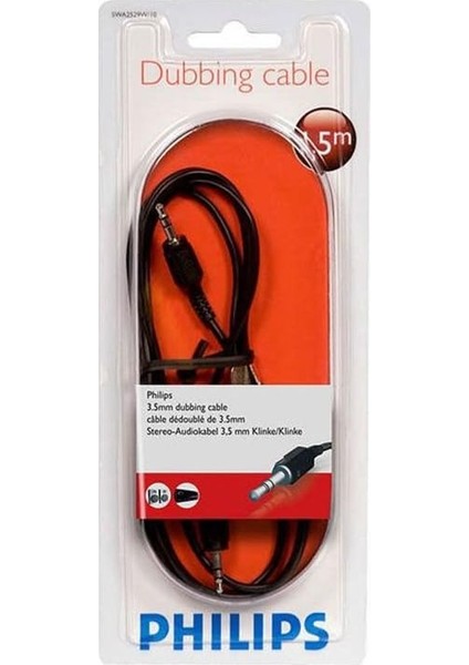 Swa 2529 W/10 Stereo Audio-Ueberspielkabel (3,5 mm Fiş-3,5 mm Fiş) 1,5 M Siyah