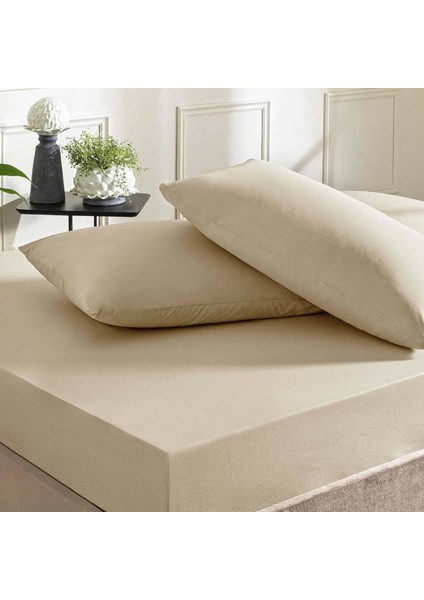 Pamuk Rf Düz Basic Çarşaf Vizon Tek Kişilik