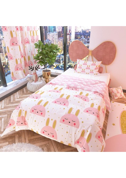 Tavşan Çift Taraflı Çocuk Nevresim Takımı Polycotton