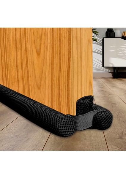 Taraflı Kapı Altı Izolasyon Süngeri, Kapı Altı Rüzgar Önleyici, Ayarlanabilir, Soğuk Geçirmez, Toz Geçirmez, Eşik Altlığı(Siyah)