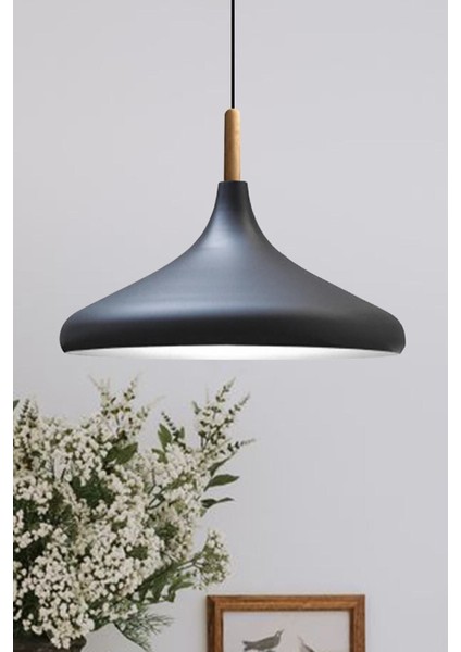 Siyah ve beyaz ahşap avize, modern ve şık salon, mutfak aydınlatması