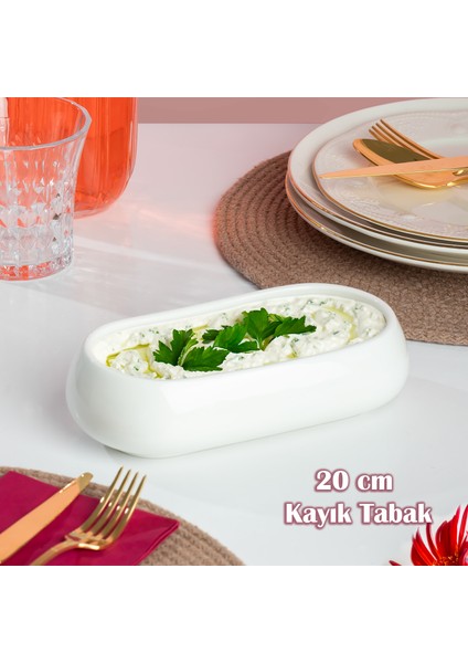 900336 Porselen Kase Salata Kasesi Meze Tabağı Yemek Servis Tabağı Porselen Kayık Tabak