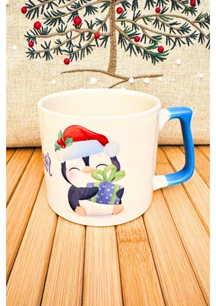 Hediye Yılbaşı Merry Christmas Penguen Temalı Seramik Kupa Bardak 225 ml