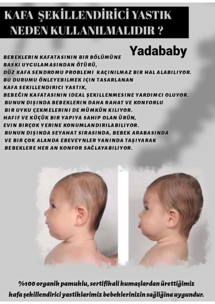 Yenidoğan bebek kafa şekillendirici yastık, 30x30, %100 organik pamuklu, gri renk modelleri
