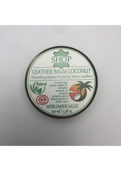 Deri Eşya Bakım Kremi Cila Koruma Su Iticilik Kazandırır 100 ml Leather Balm Coconut Deri Cüzdandan Bota Deri Koltuktan Cekete