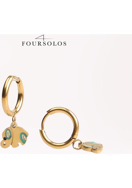 Çelik Kadın Küpe, 3 Çift, Halka ve Top, Gold Renk, No:21 modelleri