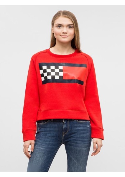 Organıc Cotton Prınt Logo Women's Sweatshırt