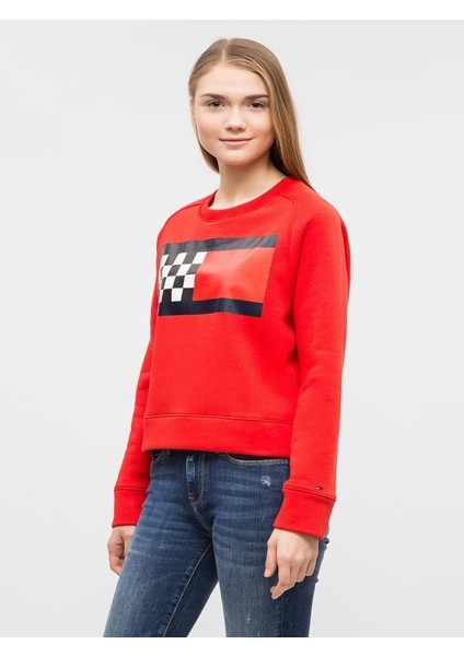 Organıc Cotton Prınt Logo Women's Sweatshırt