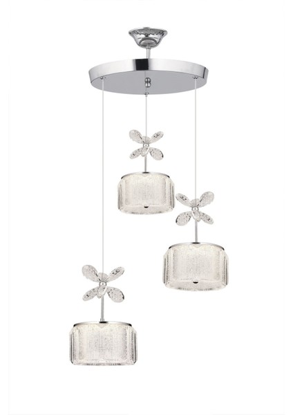 3'lü Metal Renkli LED Avize, 30x30 cm, Salon, Mutfak, Yatak Odası için ideal fiyatları