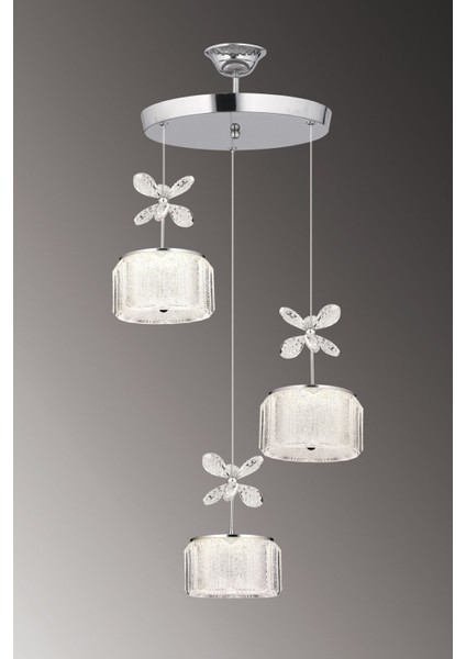 3'lü Metal Renkli LED Avize, 30x30 cm, Salon, Mutfak, Yatak Odası için ideal modelleri