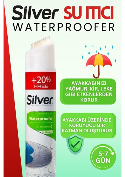 Su İtici Sprey + Süet Nubuk Natural Sprey + Kadın Deodorant 3'lü Set