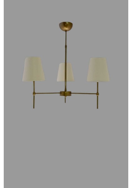 3'lü Modern Metal Avize, Konik Krem Abajur, 60x60 cm, Şık ve Şık Tasarım modelleri