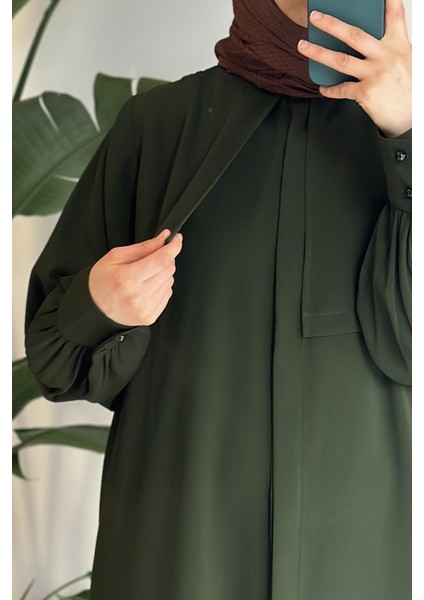 Rüzgarlıklı Ferace - Zümrüt yeşil