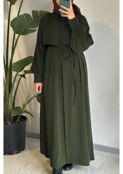 Rüzgarlıklı Ferace - Zümrüt yeşil modelleri