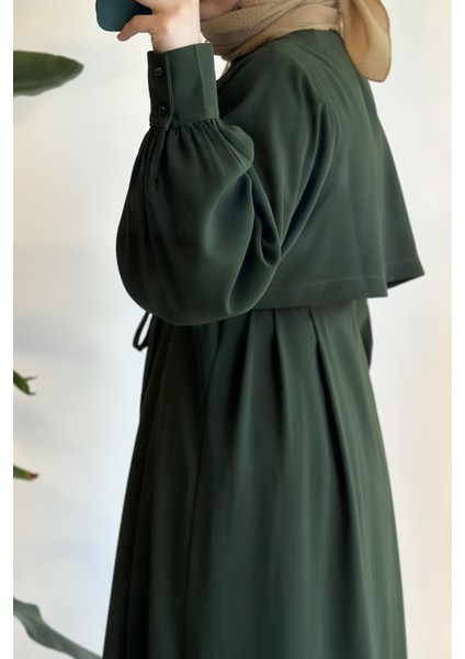 Rüzgarlıklı Ferace - Zümrüt yeşil indirimleri