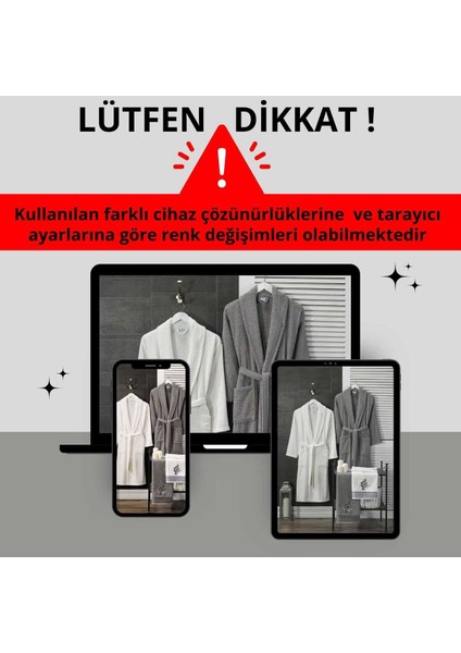 Unisex Lacivert Havlulu Bornoz 2li Set