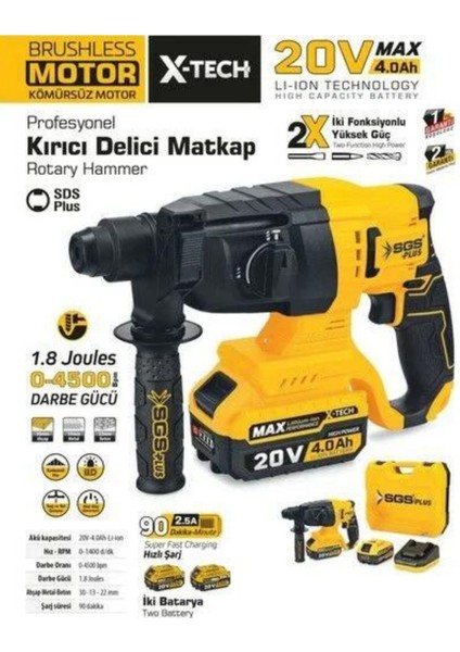 Kırıcı Delici Matkap Seti 20 Volt (4.0AH) fiyatları